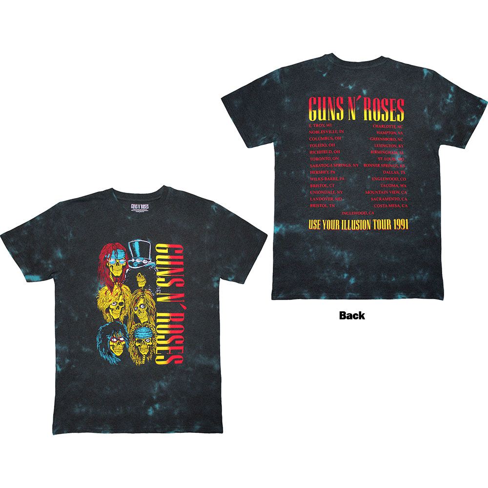 Guns N' Roses - UYI Tour '91 Heren Tshirt - Zwart